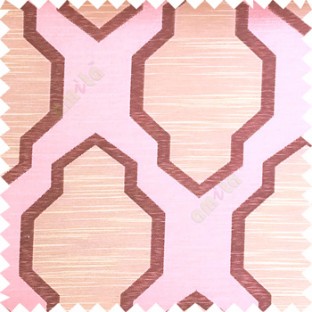 Baby pink color traditional pattern horizontal lines ogee design polyester main curtain fabric