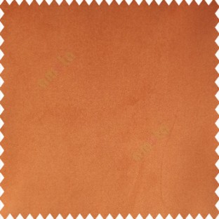 Fire orange color complete plain velvet finished soft touch surface polyester base sofa fabric