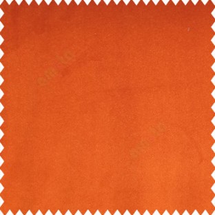 Orange color complete plain velvet finished soft touch surface polyester base sofa fabric