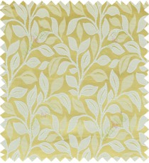 Yellow beige color floral pattern polycotton main curtain designs