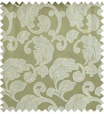 Green beige color traditional design polycotton main curtain designs