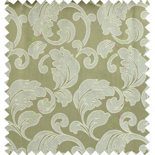 Green beige color traditional design polycotton main curtain designs