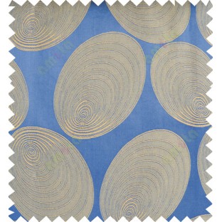 Blue yellow color geometric design polycotton main curtain designs