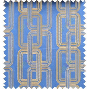 Blue yellow color contemporary retro design polycotton main curtain designs