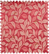 Red beige color floral pattern polycotton main curtain designs