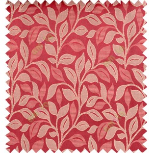 Red beige color floral pattern polycotton main curtain designs