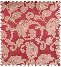 Red beige color traditional design polycotton main curtain designs