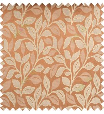 Orange beige color floral pattern polycotton main curtain designs