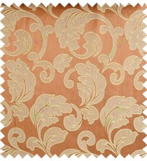 Orange beige color traditional design polycotton main curtain designs