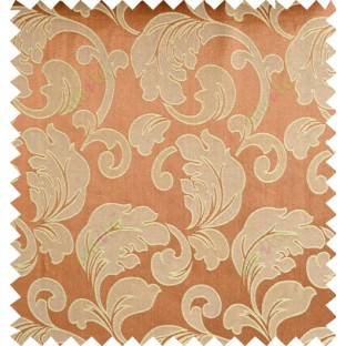Orange beige color traditional design polycotton main curtain designs