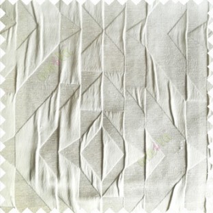 Pure white color abstract designs geometric shapes triangles texture background polyester embossed patterns 3D shapes main curtain