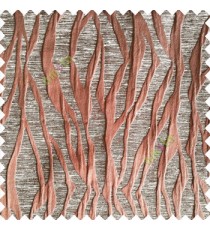 Dark brown beige color vertical folded vertical twist lines 3D embossed patterns horizontal texture lines polyester main curtain