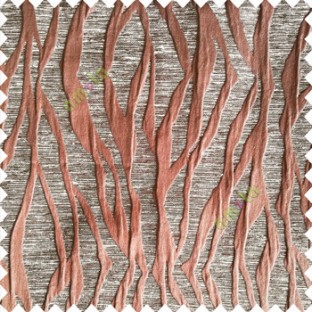 Dark brown beige color vertical folded vertical twist lines 3D embossed patterns horizontal texture lines polyester main curtain