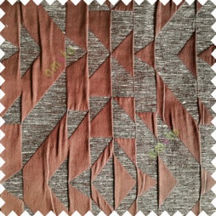 Dark brown cream color abstract designs geometric shapes triangles texture background polyester embossed patterns 3D shapes main curtain