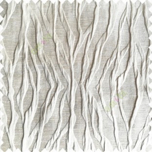 Cream color vertical folded vertical twist lines 3D embossed patterns horizontal texture lines polyester main curtain