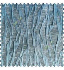 Blue beige color vertical folded vertical twist lines 3D embossed patterns horizontal texture lines polyester main curtain