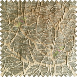 Brown color abstract designs network 3d embossed patterns texture horizontal lines polyester main curtain