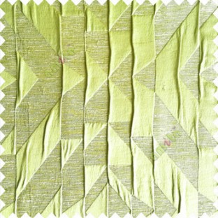 Greenish yellow color abstract designs geometric shapes triangles texture background polyester embossed patterns 3D shapes main curtain