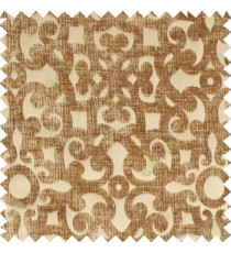 Mustard brown Traditional designs velvet finished embossed pattern vertical crushed stripes background swirls curved surface sofa fabric