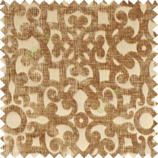 Mustard brown Traditional designs velvet finished embossed pattern vertical crushed stripes background swirls curved surface sofa fabric