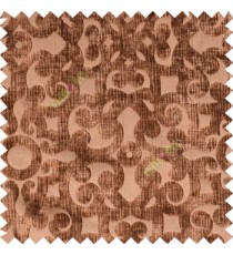 Copper brown Traditional designs velvet finished embossed pattern vertical crushed stripes background swirls curved surface sofa fabric