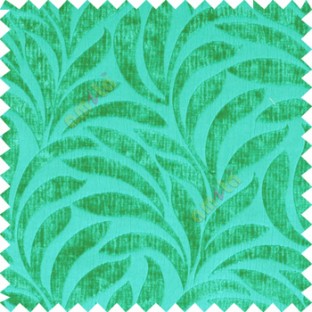 Aqua blue color Floral leaf pattern velvet finished vertical crushed stripes texture finished surface sofa fabric