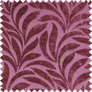 Purple color Floral leaf pattern velvet finished vertical crushed stripes texture finished surface sofa fabric