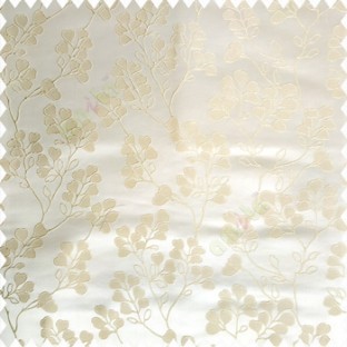 Beige cream color floral designs beautiful embroidery complete floral twigs pattern polyester base fabric with thick main curtain