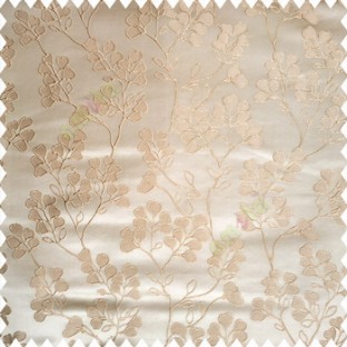 Brown color floral designs beautiful embroidery complete floral twigs pattern polyester base fabric with thick main curtain