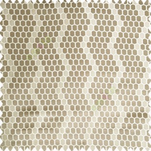 Grey cream color geometric designs embossed embroidery honeycomb patterns vertical zigzag lines texture finished polyester main curtain