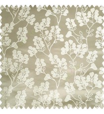 Cream grey color floral designs beautiful embroidery complete floral twigs pattern polyester base fabric with thick main curtain