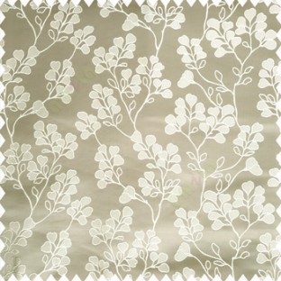 Cream grey color floral designs beautiful embroidery complete floral twigs pattern polyester base fabric with thick main curtain