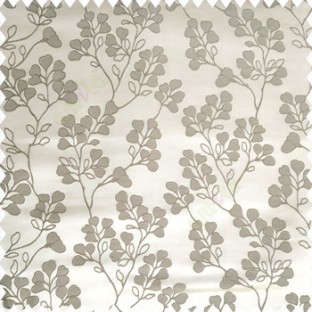 Grey color floral designs beautiful embroidery complete floral twigs pattern polyester base fabric with thick main curtain