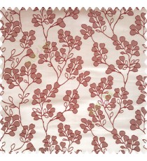 Maroon brown color floral designs beautiful embroidery complete floral twigs pattern polyester base fabric with thick main curtain