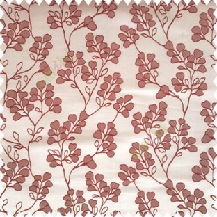 Maroon brown color floral designs beautiful embroidery complete floral twigs pattern polyester base fabric with thick main curtain