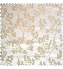 Beige gold color floral designs beautiful embroidery complete floral twigs pattern polyester base fabric with thick main curtain
