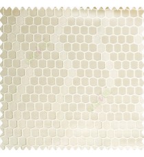 Cream color geometric designs embossed embroidery honeycomb patterns vertical zigzag lines texture finished polyester main curtain