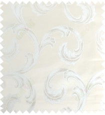 White beige color ornament pattern with thick fab polycotton main curtain designs