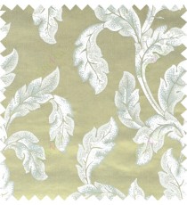 Green beige blue color seamless leaf pattern with thick fab polycotton main curtain designs