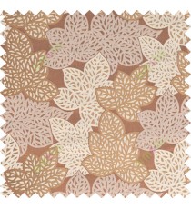 Gold rust beige color fresh leafy design with thick fab background polycotton main curtain designs