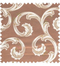 Gold rust beige color ornament pattern with thick fab polycotton main curtain designs