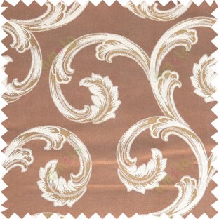 Gold rust beige color ornament pattern with thick fab polycotton main curtain designs