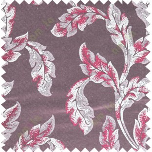 Maroon beige color seamless leaf pattern with thick fab polycotton main curtain designs