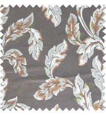 Brown beige color seamless leaf pattern with thick fab polycotton main curtain designs