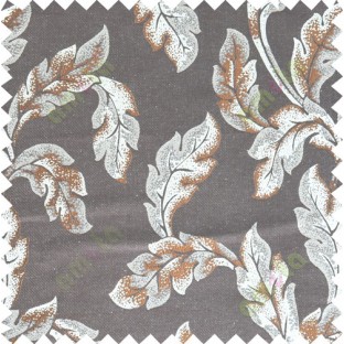 Brown beige color seamless leaf pattern with thick fab polycotton main curtain designs