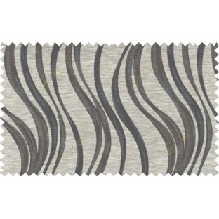 Black brown grey color vertical trendy lines polycotton main curtain designs   113340