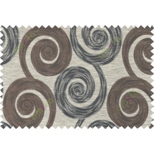 Black brown grey color orbit pattern polycotton main curtain designs   113342