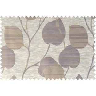 Brown beige gold color natural peepal leaf polycotton main curtain designs   113346