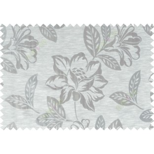 Grey brown beige color beautiful floral design polycotton main curtain designs   113349