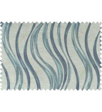 Blue beige grey color vertical trendy lines polycotton main curtain designs   113355